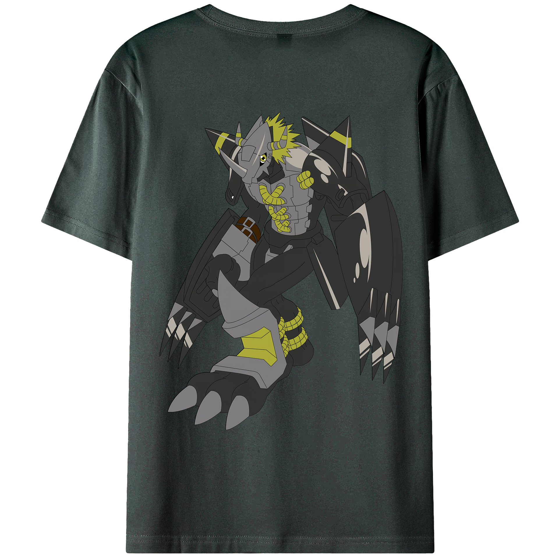 （画像用） Digimon デジタルモンスター/デジモン 綿100％ メンズ半袖Tシャツ（バックプリント） 通気性